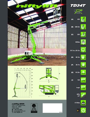 Гусеничні підйомники з шарнірною стрілою Niftylift TD34T