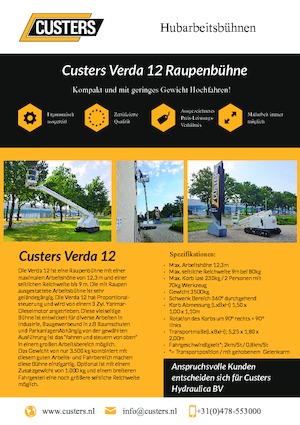 Гусеничні телескопічні підйомники Custers Verda 12