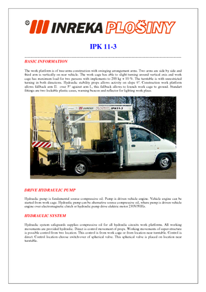 Причіпні підйомники з шарнірною стрілою Inreka IPK 11-3