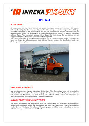 Автовишки з телескопічною стрілою Inreka IPT 16-1