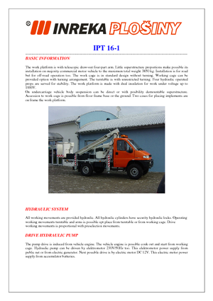 Автовишки з телескопічною стрілою Inreka IPT 16-1