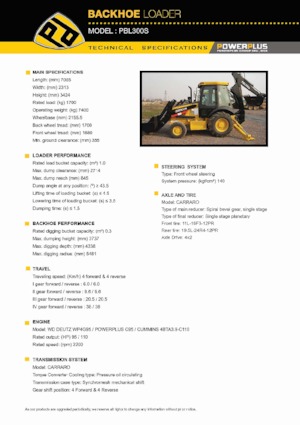 Екскаватор-навантажувач PowerPlus PBL300S