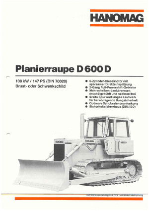 Гусеничні бульдозери Hanomag D 600 D S LGP