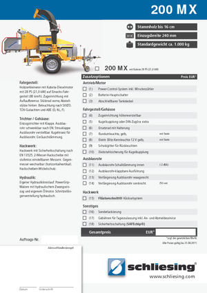 дробарки для деревних відходів Schliesing 200 MX