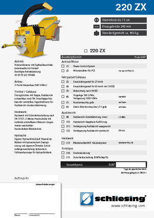 дробарки для деревних відходів Schliesing 220 ZX