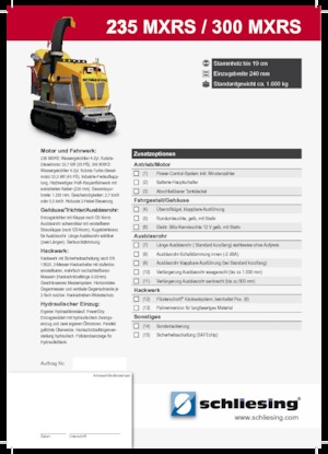 дробарки для деревних відходів Schliesing 300 MXRS Raupe