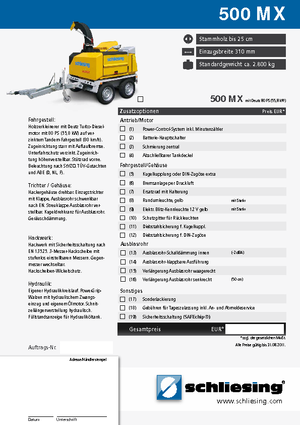 дробарки для деревних відходів Schliesing 500 MX