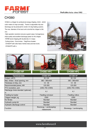 дробарки для деревних відходів Farmi CH 380 HFC