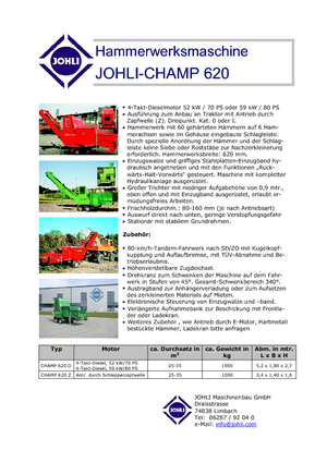 дробарки для деревних відходів Johli Champ 620 Z