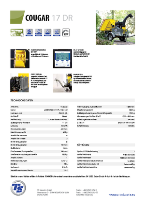 дробарки для деревних відходів TS-Industrie Cougar 17 DR