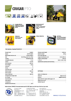 дробарки для деревних відходів TS-Industrie Cougar PTO