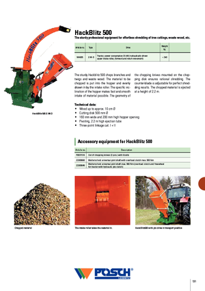 дробарки для деревних відходів Posch HackBlitz 500/100 Z-W-D