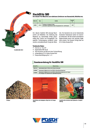 дробарки для деревних відходів Posch HackBlitz 500/100 Z-W-D