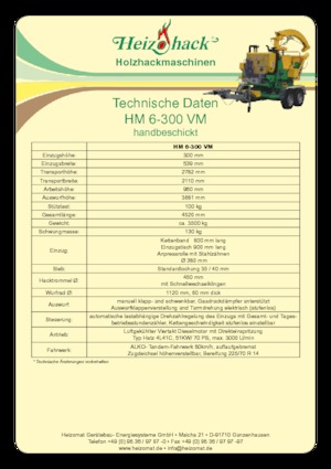 дробарки для деревних відходів Heizohack HM 6-300 VM