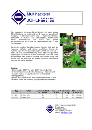 дробарки для деревних відходів Johli LM 2-200