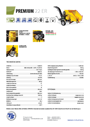дробарки для деревних відходів TS-Industrie Premium 22 ER