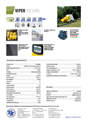 дробарки для деревних відходів TS-Industrie Viper 50 DRI