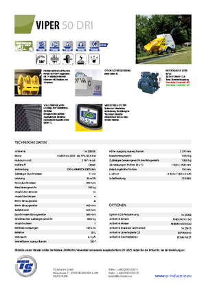 дробарки для деревних відходів TS-Industrie Viper 50 DRI