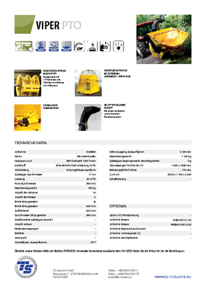 дробарки для деревних відходів TS-Industrie Viper PTO