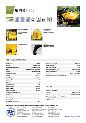 дробарки для деревних відходів TS-Industrie Viper PTO