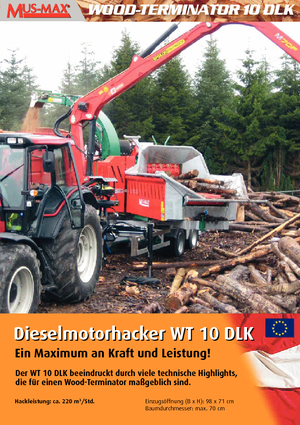 дробарки для деревних відходів MUS-MAX Wood-Terminator 10 DLK