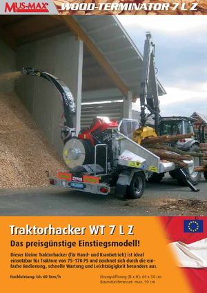 дробарки для деревних відходів MUS-MAX Wood-Terminator 7 LZ