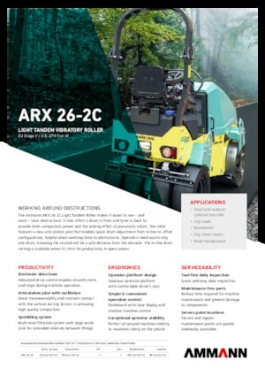 Комбіновані дорожні катки Ammann ARX 26-2C