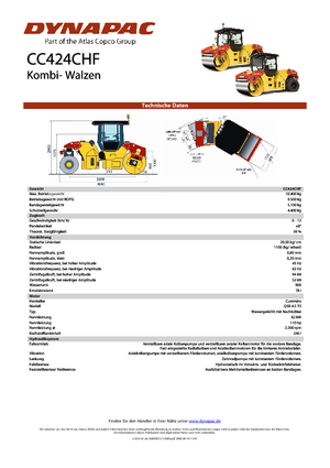 Комбіновані дорожні катки Dynapac CC 424 C HF