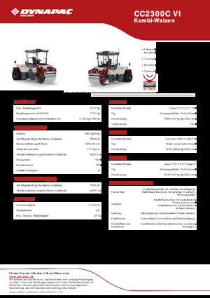 Комбіновані дорожні катки Dynapac CC2300C VI