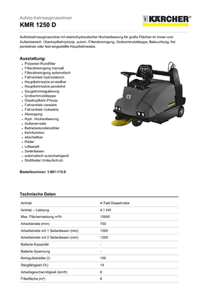 Міні-підмітачі Kärcher KMR 1250 D