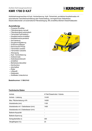 Міні-підмітачі Kärcher KMR 1700 D KAT