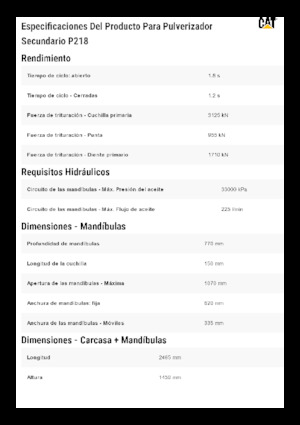 Бетонні подрібнювачі Caterpillar P218