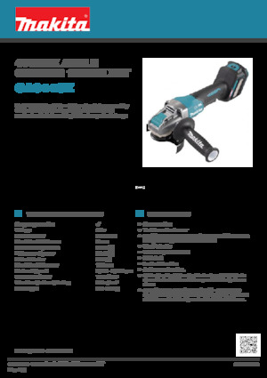 Акумуляторні кутові шліфувальні машини Makita GA044GZ 