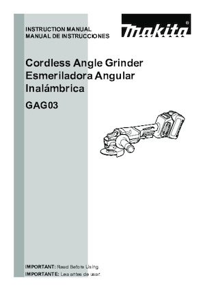 Акумуляторні кутові шліфувальні машини Makita GAG03M1