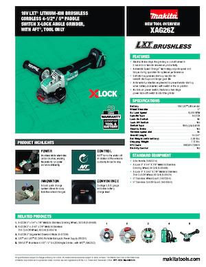 Акумуляторні кутові шліфувальні машини Makita XAG26Z