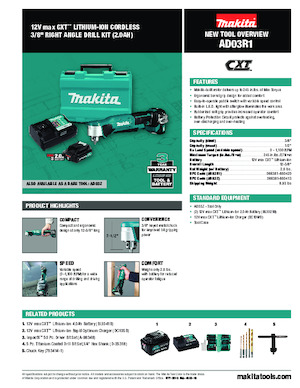 Акумуляторні дрилі та шуруповерти Makita AD03R1