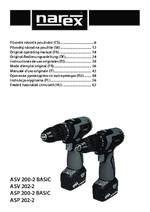 Акумуляторні дрилі та шуруповерти Narex ASP 200-2