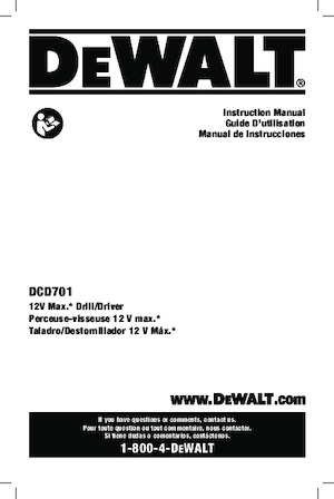 Акумуляторні дрилі та шуруповерти DEWALT DCD701B
