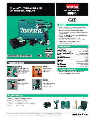 Акумуляторні дрилі та шуруповерти Makita FD09R1
