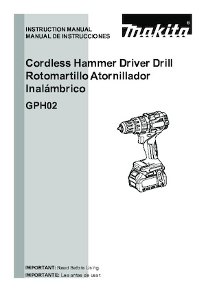 Акумуляторні дрилі та шуруповерти Makita GPH02Z