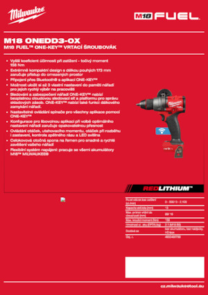 Акумуляторні дрилі та шуруповерти Milwaukee M18 ONEDD3-0X