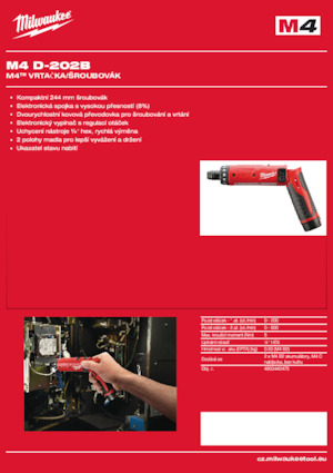 Акумуляторні дрилі та шуруповерти Milwaukee M4 D-202B