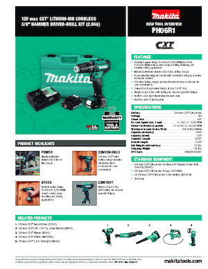Акумуляторні дрилі та шуруповерти Makita PH06R1