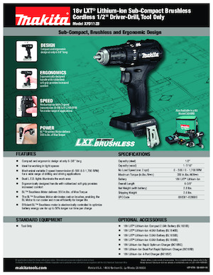Акумуляторні дрилі та шуруповерти Makita XFD11ZB