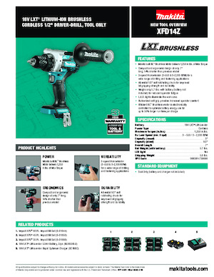 Акумуляторні дрилі та шуруповерти Makita XFD14Z