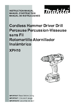 Акумуляторні дрилі та шуруповерти Makita XPH10Z