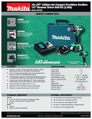 Акумуляторні дрилі та шуруповерти Makita XPH12R