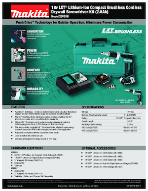 Акумуляторні дрилі та шуруповерти Makita XSF03R