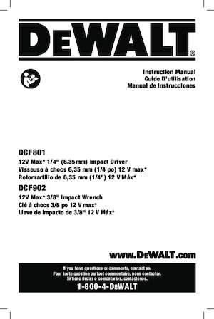 Акумуляторні ударні гайковерти та гайковерти DEWALT DCF801B