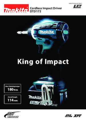 Акумуляторні ударні гайковерти та гайковерти Makita DTD172